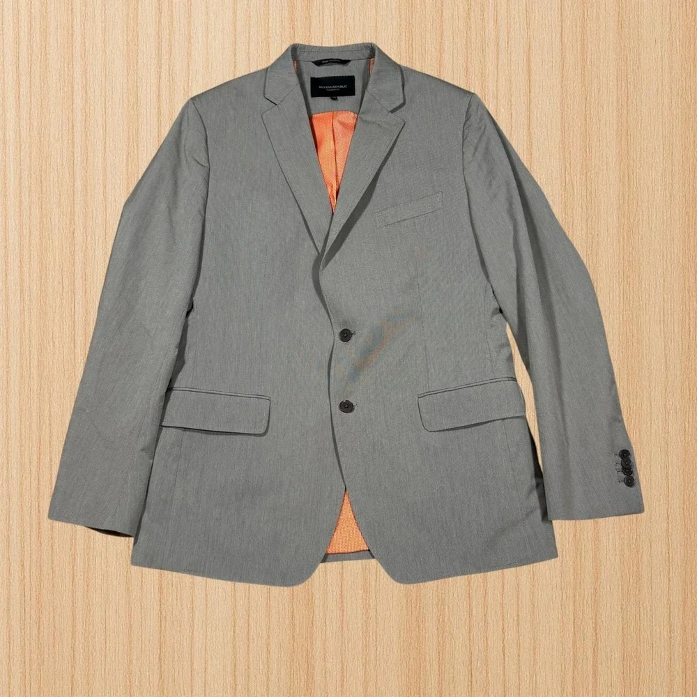 Banana Republic Tailored‎ Fit Blazer Gray Cotton 2-Button Sport Coat 42R 932416